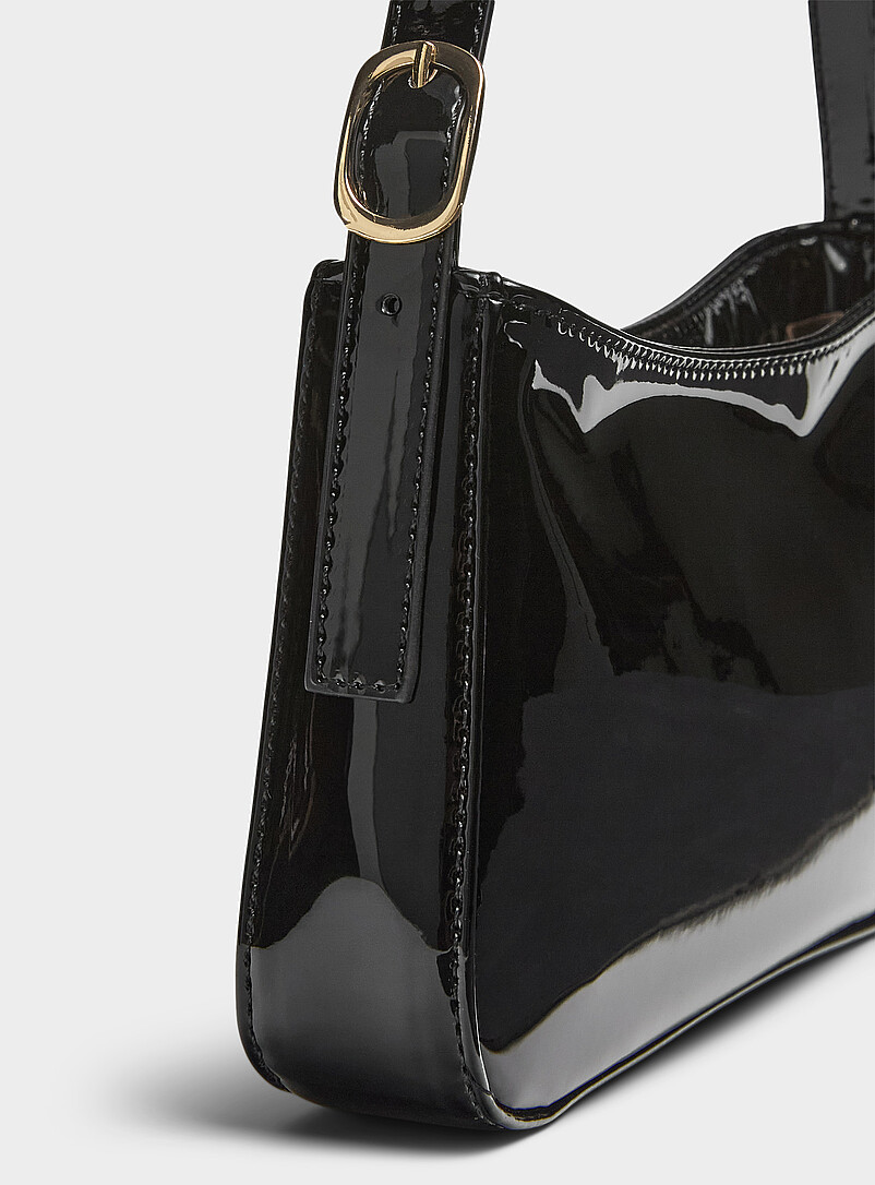Rectangular faux patent leather shoulder bag product image 2
