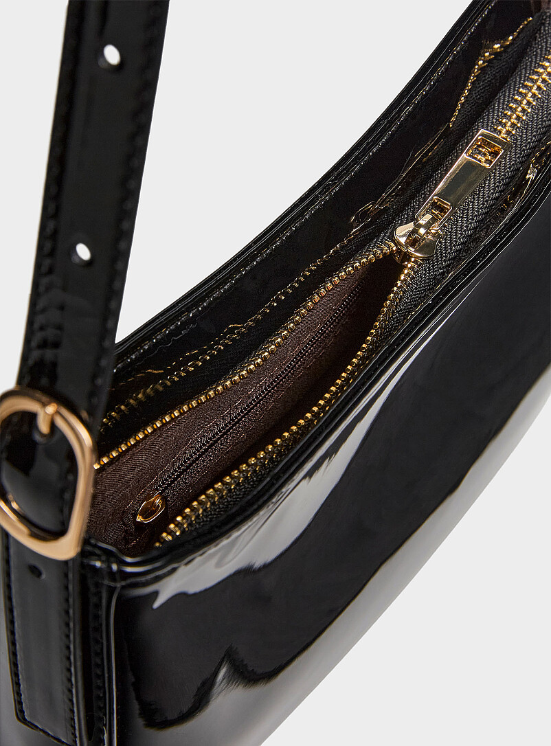 Rectangular faux patent leather shoulder bag product image 3