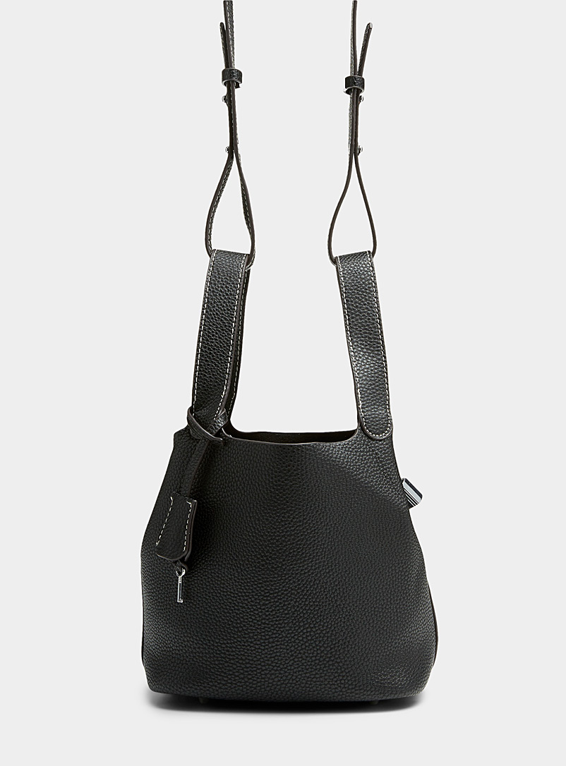 Simons Black Double-handle hobo bag for women