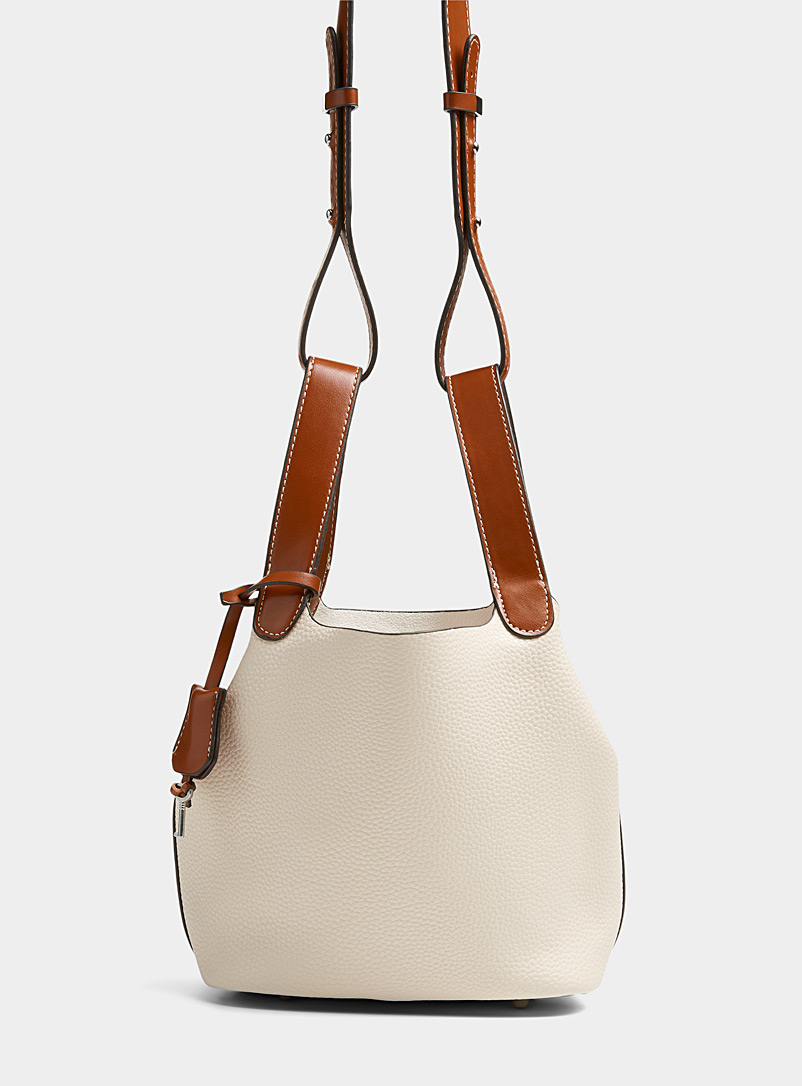 Simons Patterned White Double-handle hobo bag for women