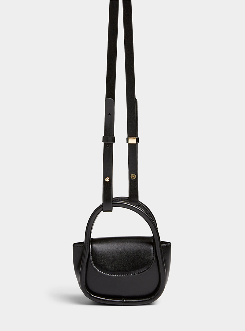 Simons Black Curved handle mini shoulder bag for women