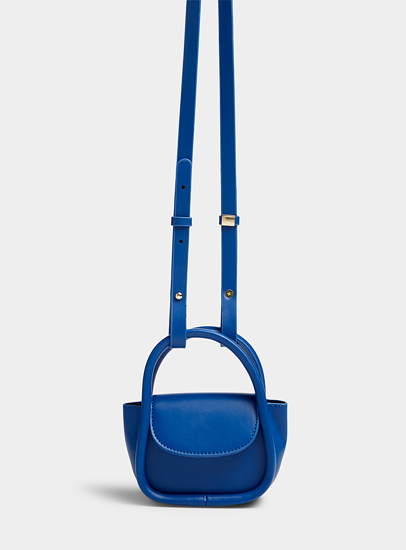 Simons Blue Curved handle mini shoulder bag for women