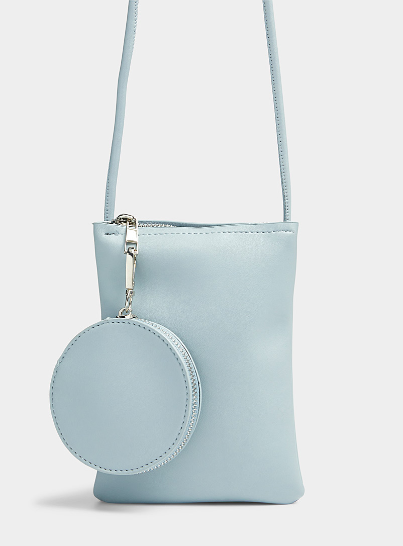 Simons Baby Blue Crossbody phone clutch with wallet for women