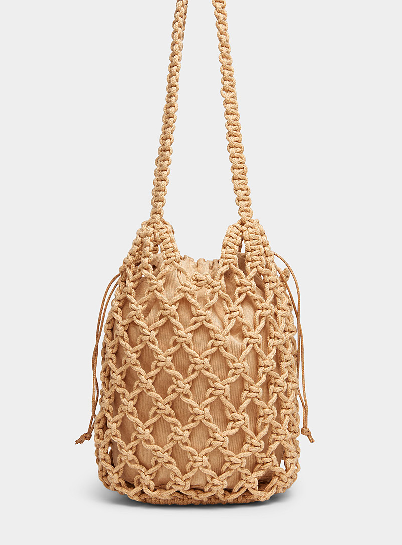 Simons Fawn Crocheted cord bag for women