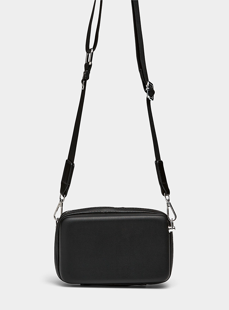 Le 31 Black Faux-leather camera bag for men