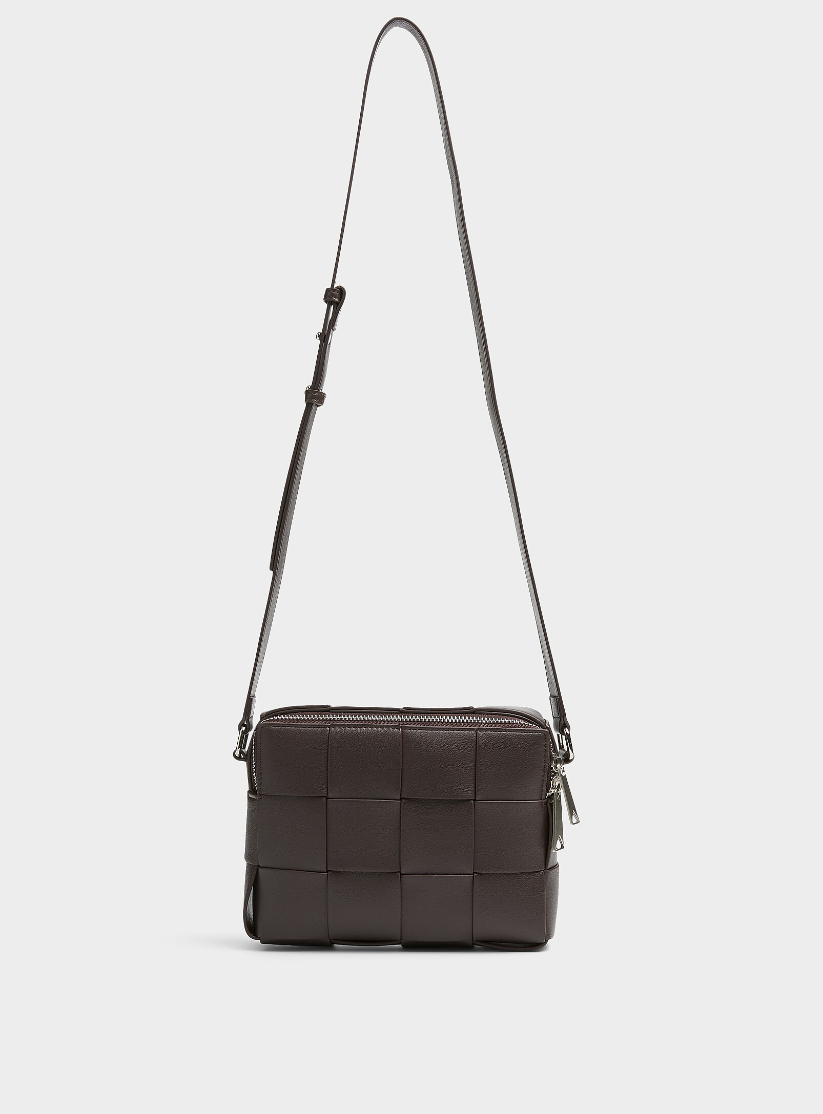 Le 31 - Genuine leather braided shoulder bag (Men, Brown, ONE SIZE)