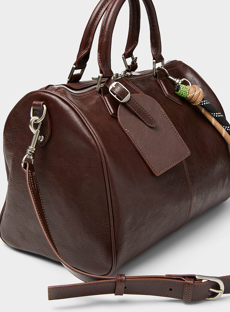 Le 31: Le sac bowling cuir v&eacute;ritable Brun pour homme
