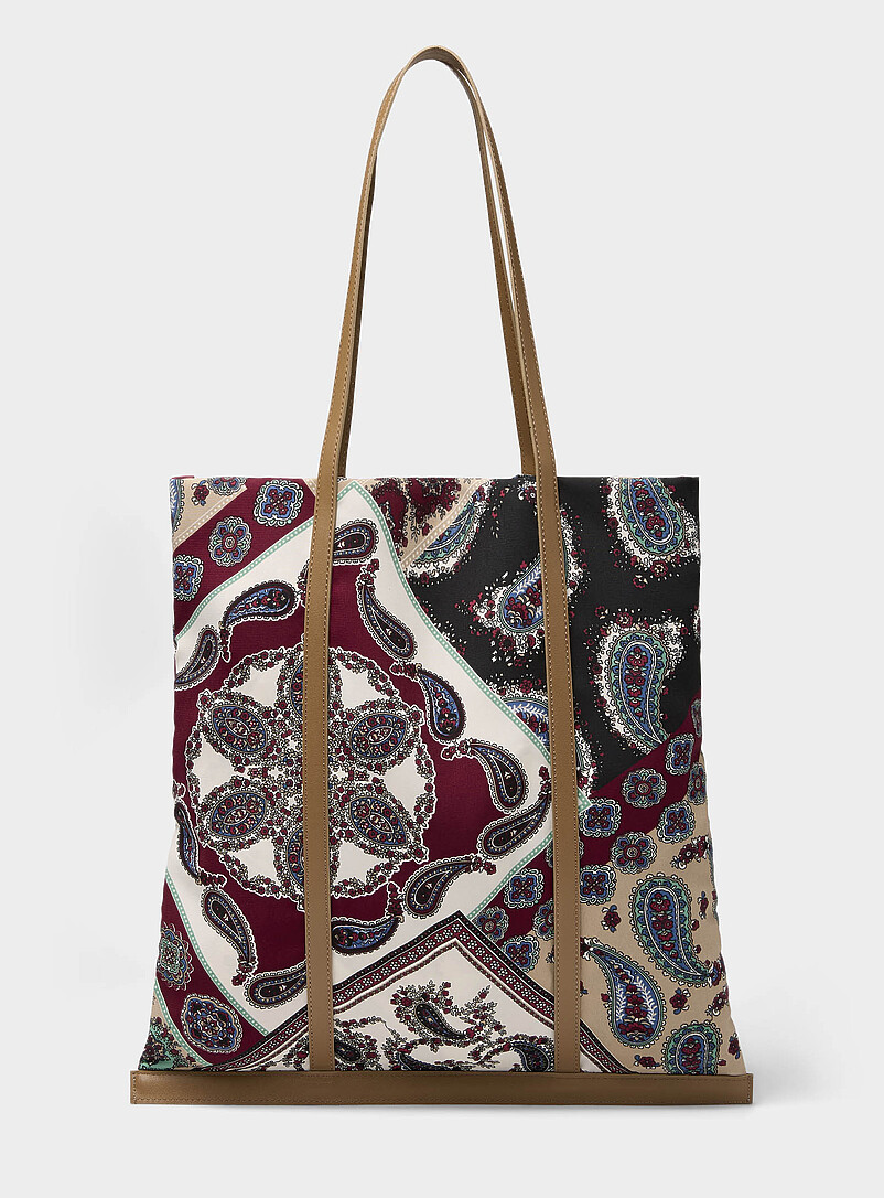 Women’s Paisley Print Cotton Tote Bag – Lightweight Beach Bag Or Everyday Carry
