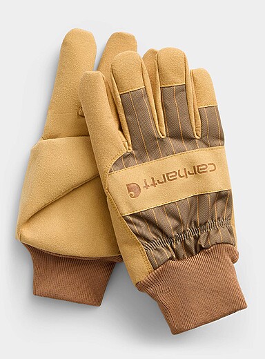 Carhartt Brown Knit cuff lined gloves for men