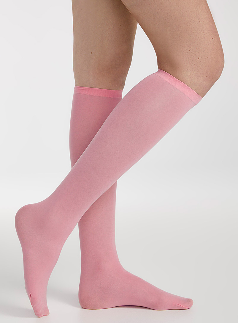 Simons Pink Monochrome knee-highs for women
