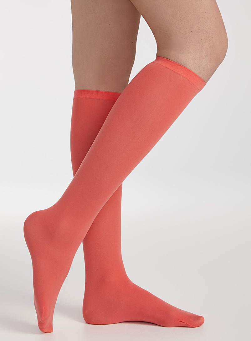 Simons Coral Monochrome knee-highs for women