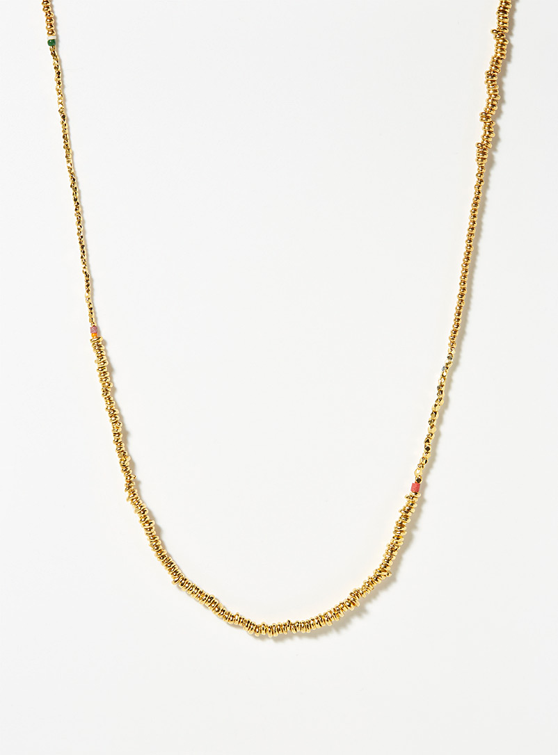 Shashi: Le collier doré perles rocaille Assorti pour femme