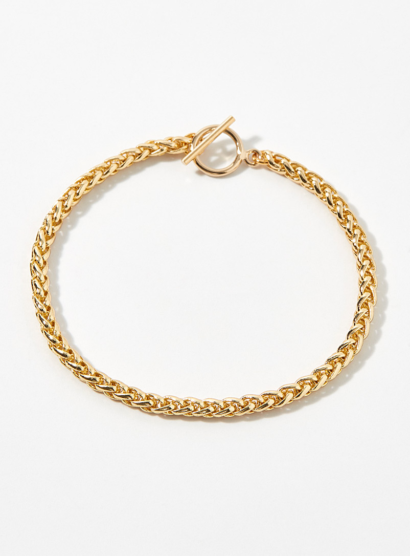 Shashi Assorted Palm-link chain golden bracelet for women