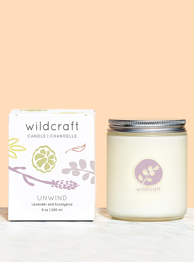 Wildcraft Care: La bougie parfumée Unwind Lavande et eucalyptus Assorti