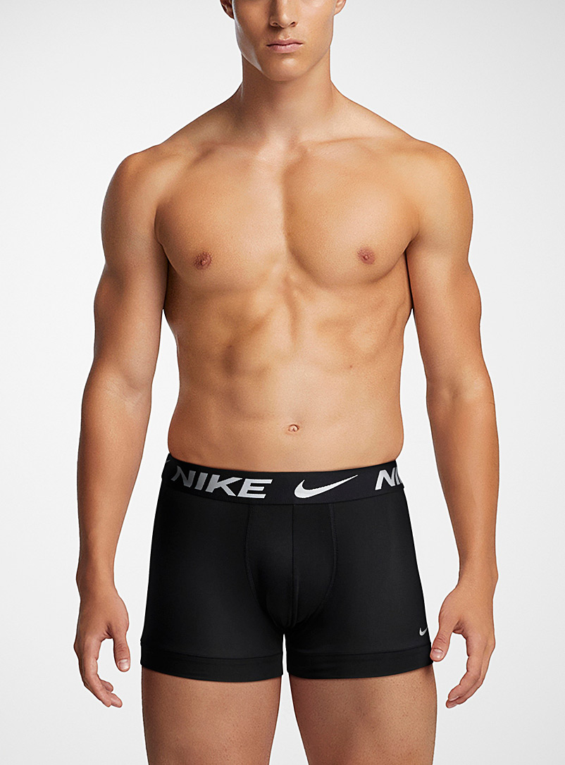 Nike: Les boxeurs courts bande logo 3 po Dri-FIT Essential Micro Emballage de 3 Noir pour homme