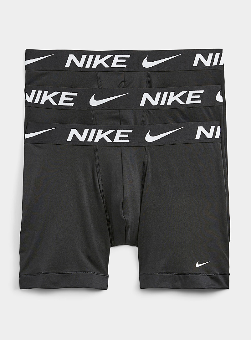 Nike: Les boxeurs longs Dri-FIT Essential Micro multicouleurs Emballage de 3 Noir pour homme