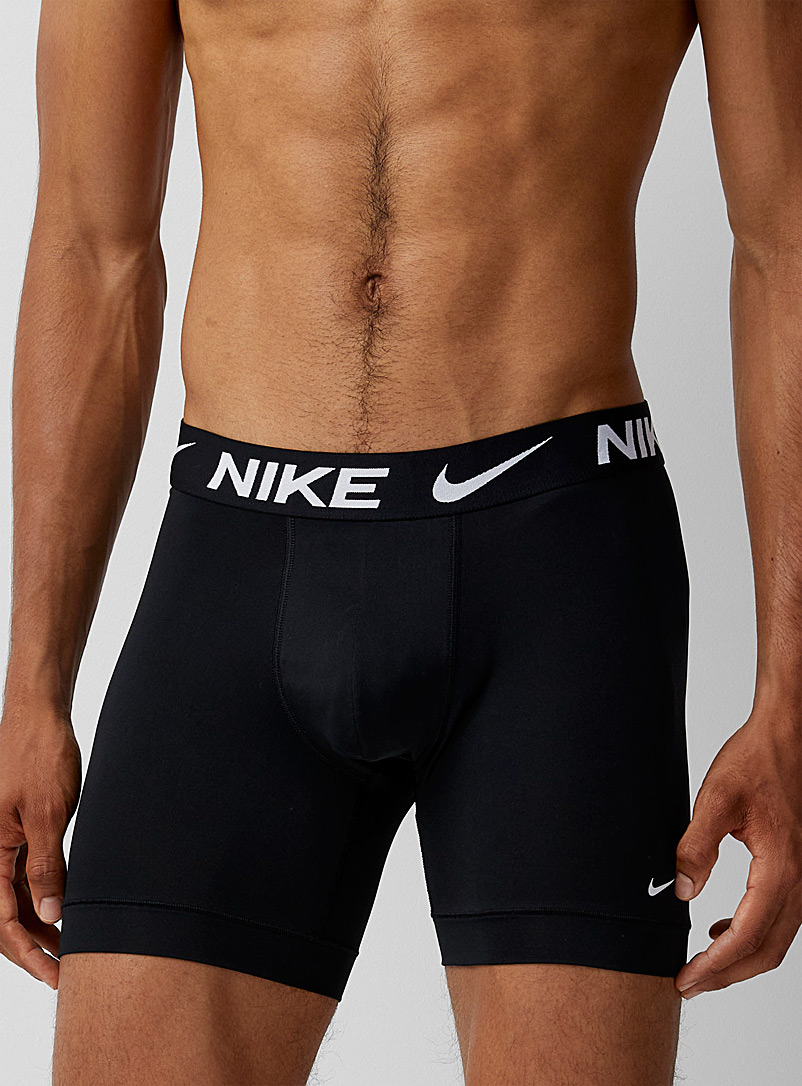 Nike Patterned Grey 6" logo band boxer briefs Dri-FIT Essential Micro 3-pack for men