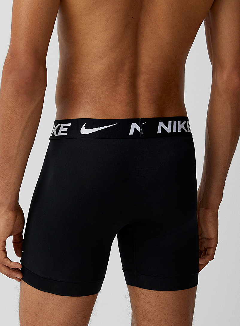 Nike Patterned Grey 6" logo band boxer briefs Dri-FIT Essential Micro 3-pack for men