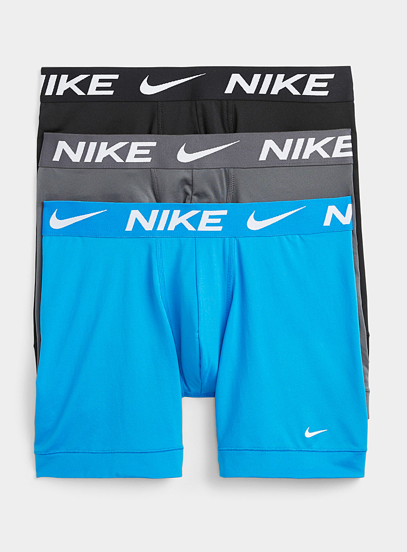 Nike Patterned Blue Dri-FIT Essential Micro multicolour boxer briefs 3-pack for men