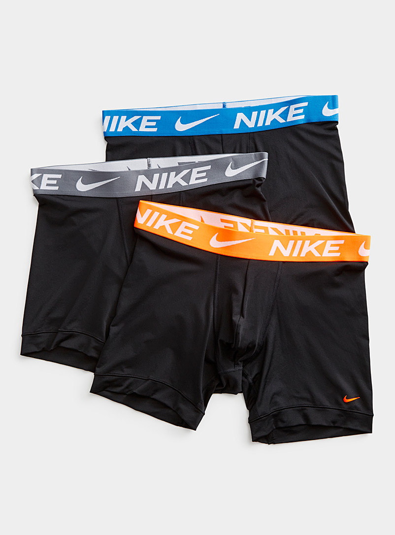 Nike: Les boxeurs longs Dri-FIT Essential Micro multicouleurs Emballage de 3 Gris à motifs pour homme