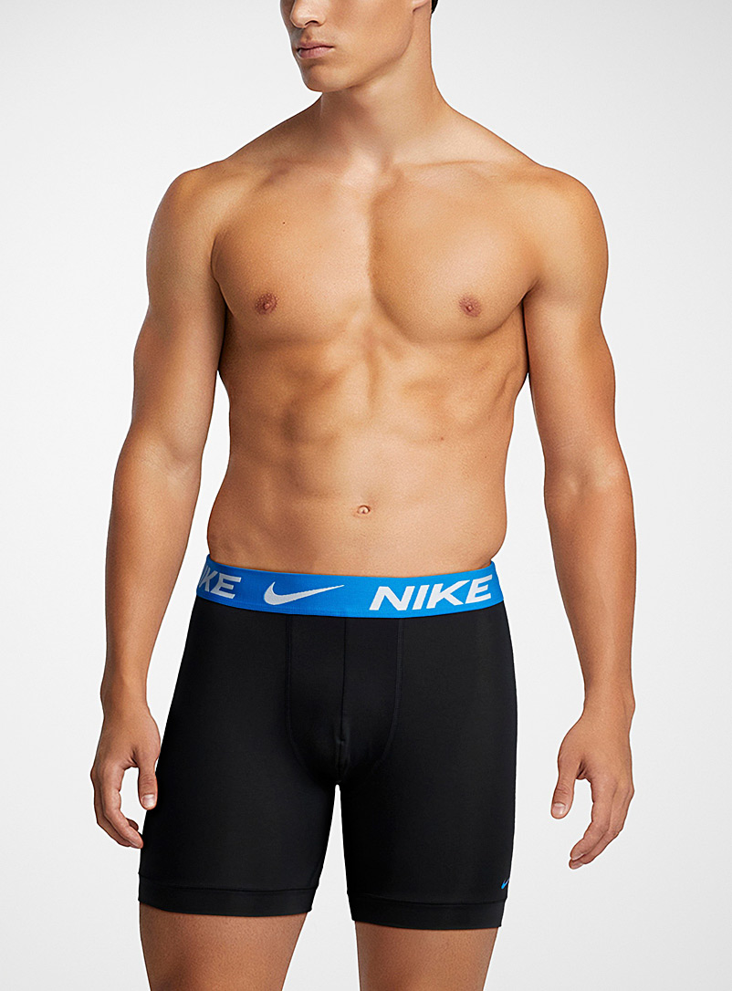 Nike Patterned Grey 6" logo band boxer briefs Dri-FIT Essential Micro 3-pack for men
