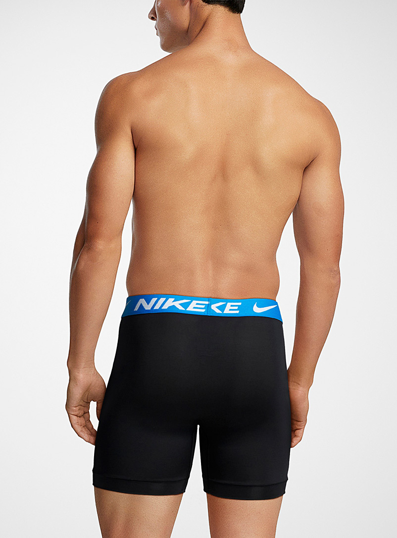 Nike Patterned Grey 6" logo band boxer briefs Dri-FIT Essential Micro 3-pack for men