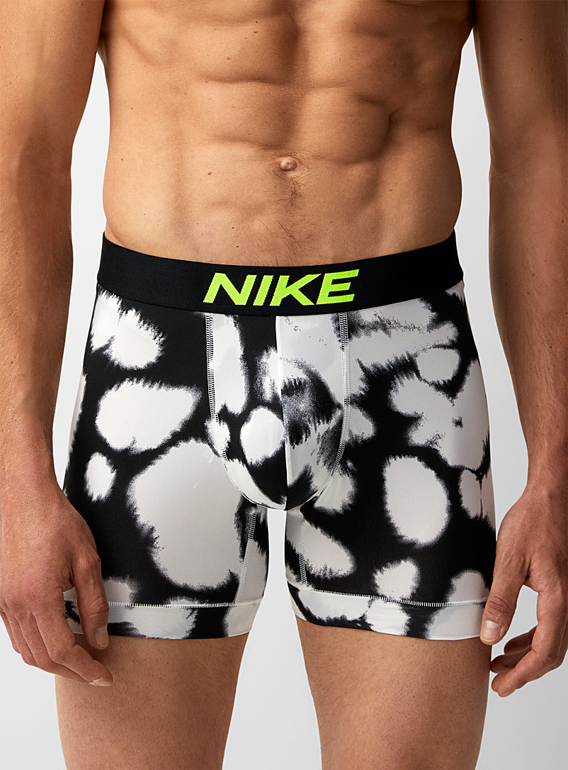 Nike Patterned Black Dri-FIT Essential Micro black and white boxer brief for men