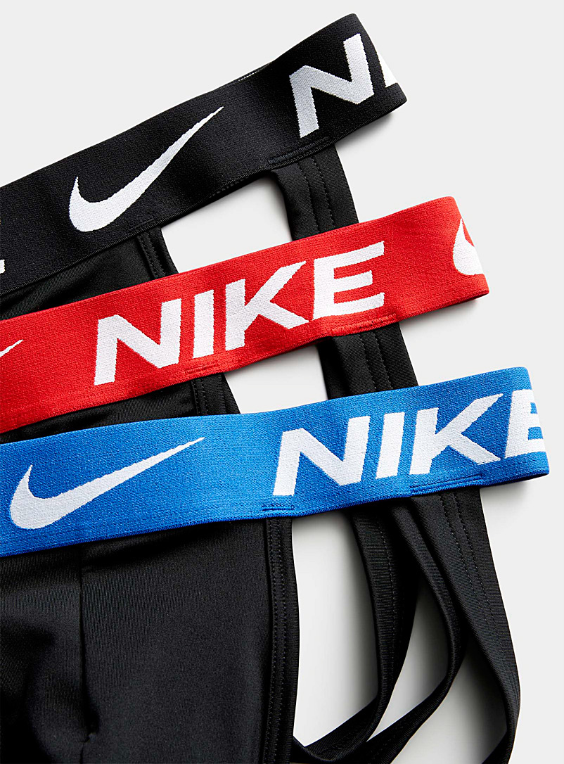 Nike Black Essential Micro jockstraps 3-pack for men
