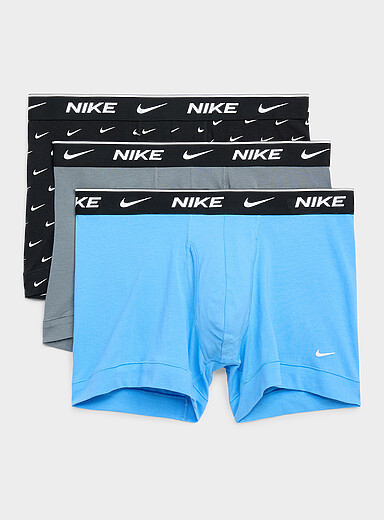 4" white-logo stretch boxer briefs Essential Cotton Stretch 3-pack