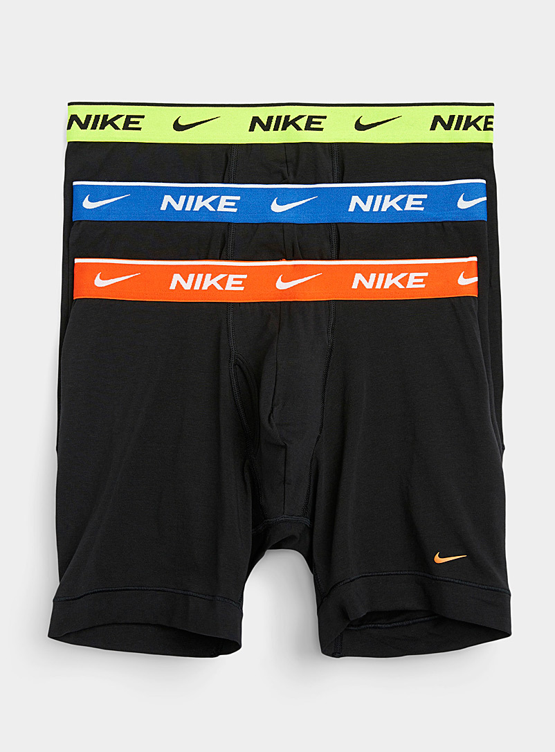 Nike: Les boxeurs longs Dri-FIT Everyday bande pop Emballage de 3 Noir à motifs pour homme
