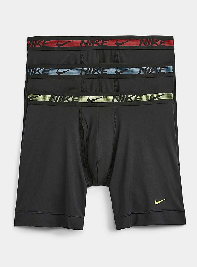 Nike: Les boxeurs longs Dri-FIT Ultra Stretch Micro bande néon Emballage de 3 Rouge à motifs pour homme