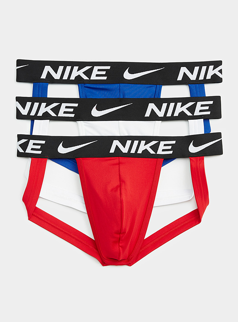 Nike Patterned Red Essential Micro jockstraps 3-pack for men