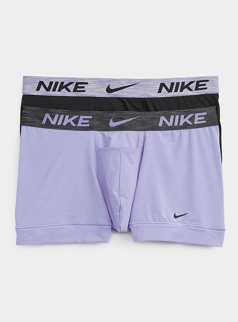 Nike Patterned Crimson Dri-FIT ReLuxe black-and-lilac trunks 2-pack for men