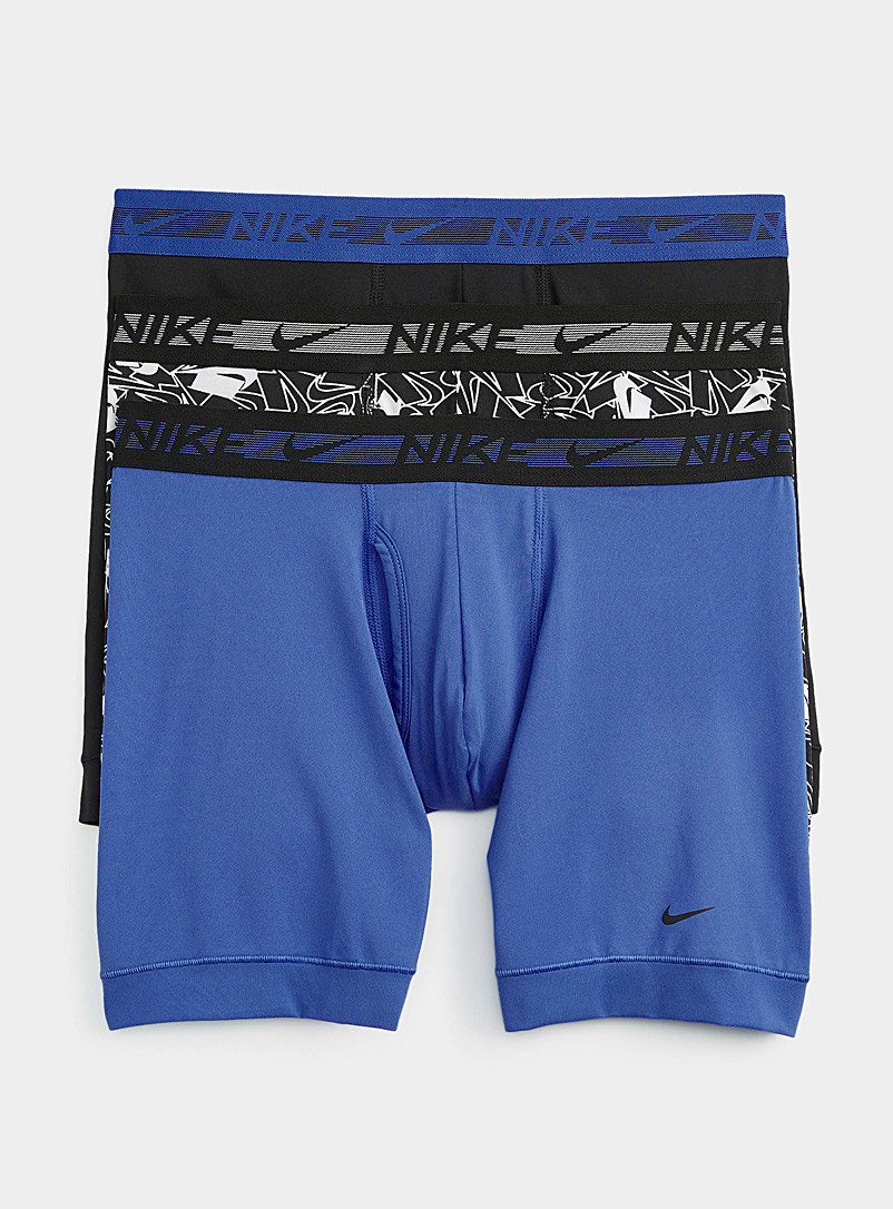 Nike Patterned Black Dri-FIT Ultra-Stretch Micro contrast boxer briefs 3-pack for men