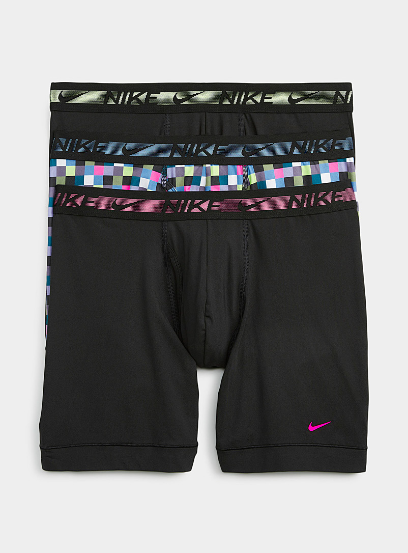 Nike: Les boxeurs longs Dri-FIT Ultra Stretch Micro contrastés Emballage de 3 Assorti pour homme