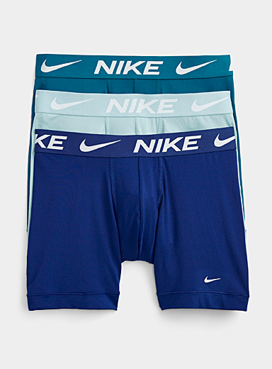Nike: Les boxeurs longs Dri-FIT Essential Micro logo et unis Emballage de 3 Vert à motifs pour homme
