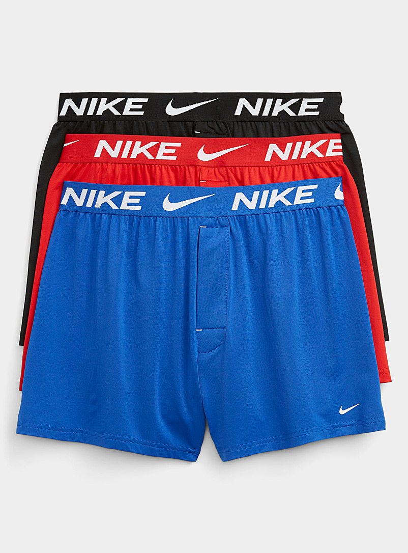 Nike Patterned Blue Dri-FIT Essential Micro monochrome boxer briefs 3-pack for men
