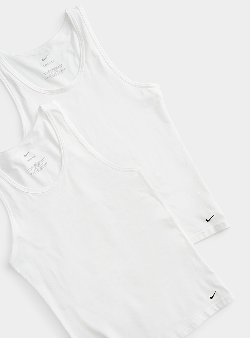 Nike: Les camisoles Dri-FIT Emballage de 2 Blanc pour homme