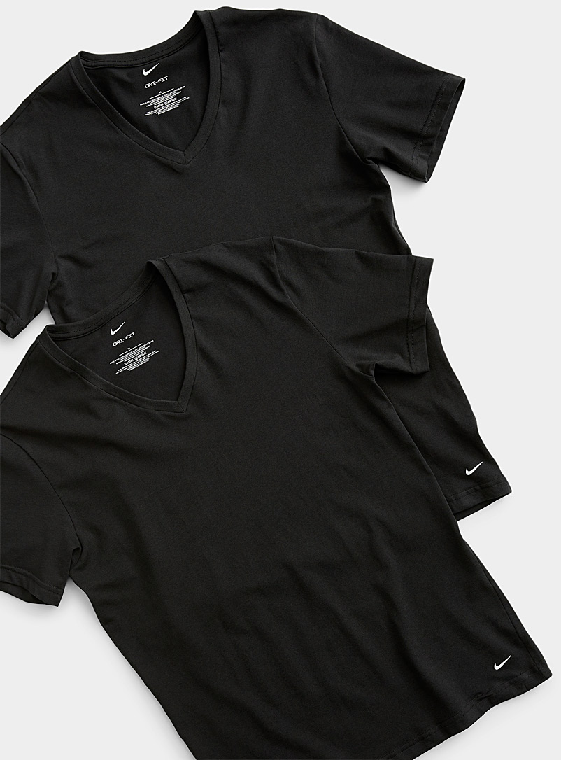 Nike: Les t-shirts col V Dri-FIT Emballage de 2 Noir pour homme