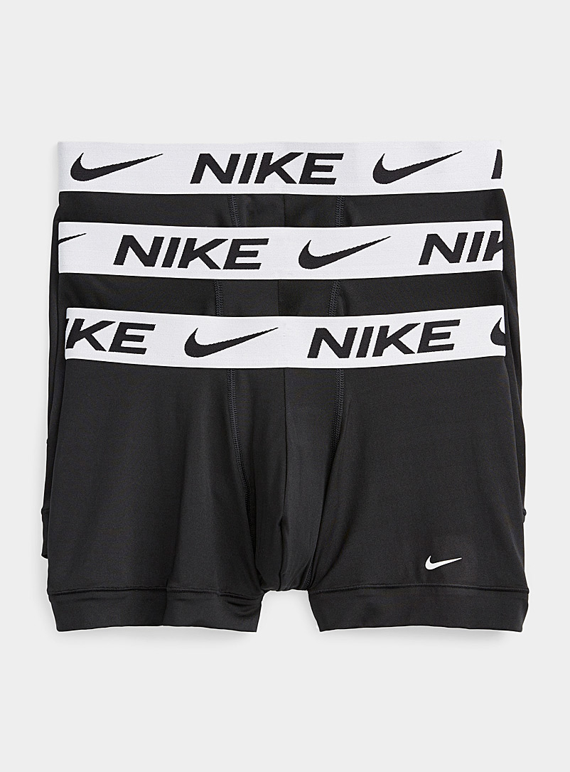 Nike Black Dri-FIT Essential Micro solid trunks 3-pack for men