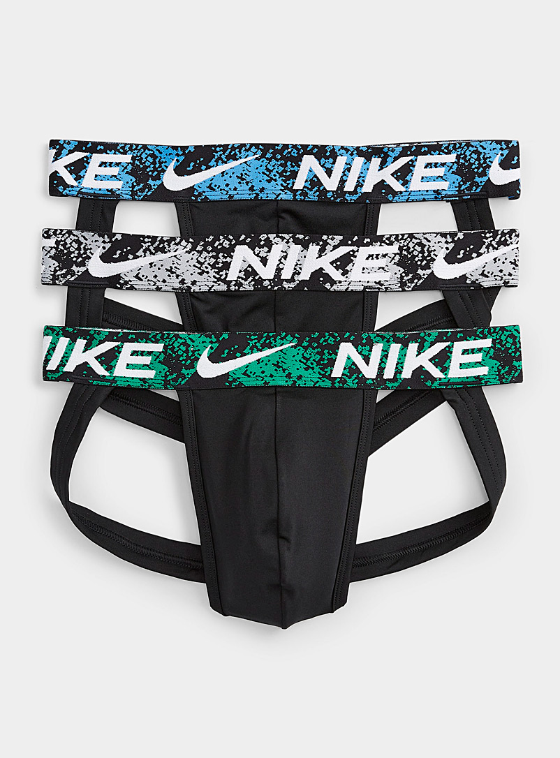 Nike: Les slips suspensoirs Essential Micro taille <i>tie-dye</i> Emballage de 3 Noir à motifs pour homme