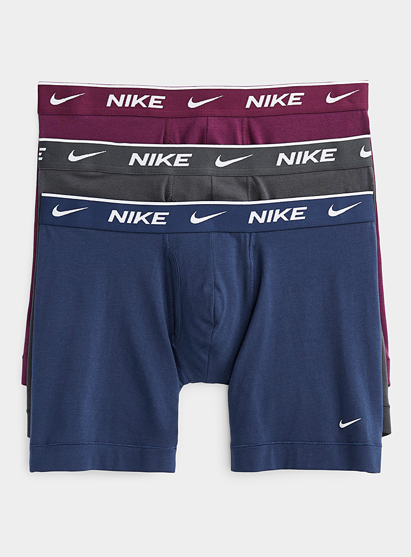 Nike Patterned Blue Essential Cotton Stretch boxer briefs 3-pack for men