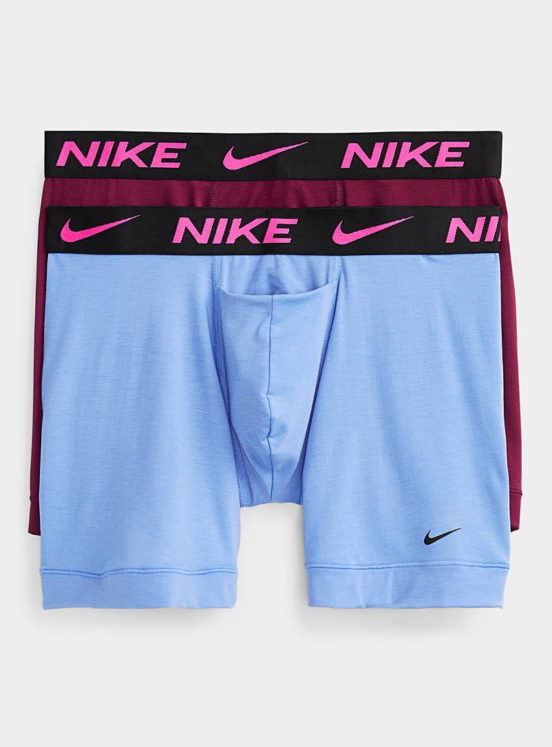 Nike: Les boxeurs longs Dri-FIT ReLuxe colorés Emballage de 2 Bleu assorti pour homme