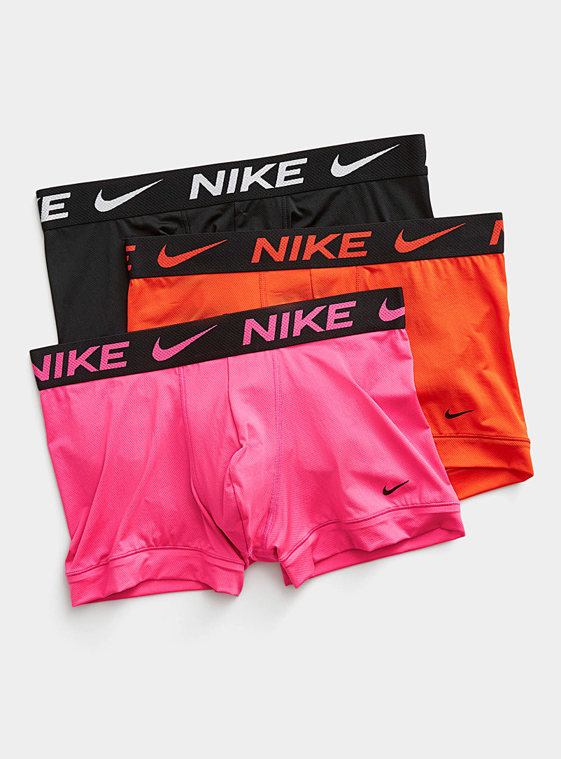 Nike: Les boxeurs longs Dri-FIT ADV Micro Emballage de 3 Rouge à motifs pour homme