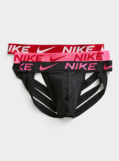 Les slips suspensoirs accent rouge/rose Dri-FIT Essential Micro Emballage de 3