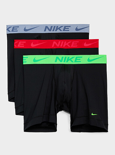 Nike Patterned Black 6" colourful waist boxer briefs Essential Micro 3-pack for men