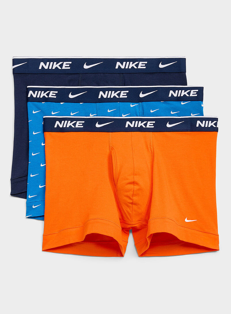 4" Blue/orange Trunks Essential Cotton Stretch 3-Pack