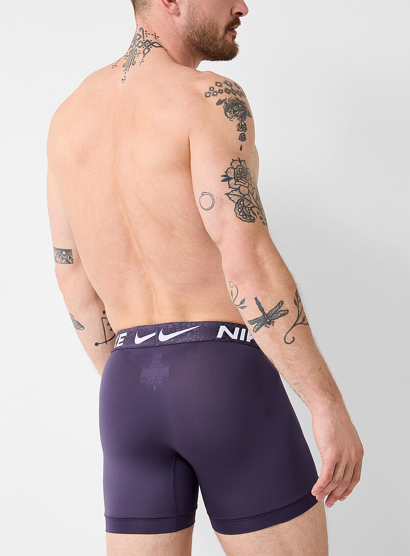 6" black/mauve/red boxer briefs Essential Micro 3-pack product image 3
