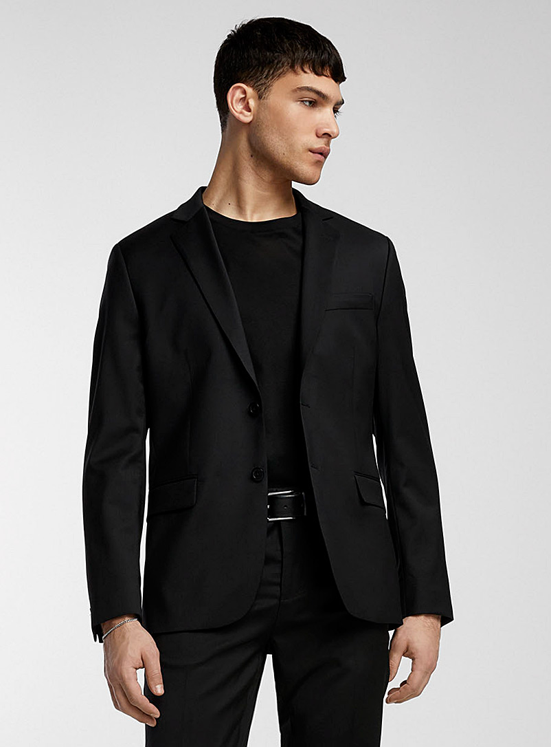 Le 31 Black Stretch Marzotto wool jacket Stockholm fit - Slim <b>Innovation collection</b> for men
