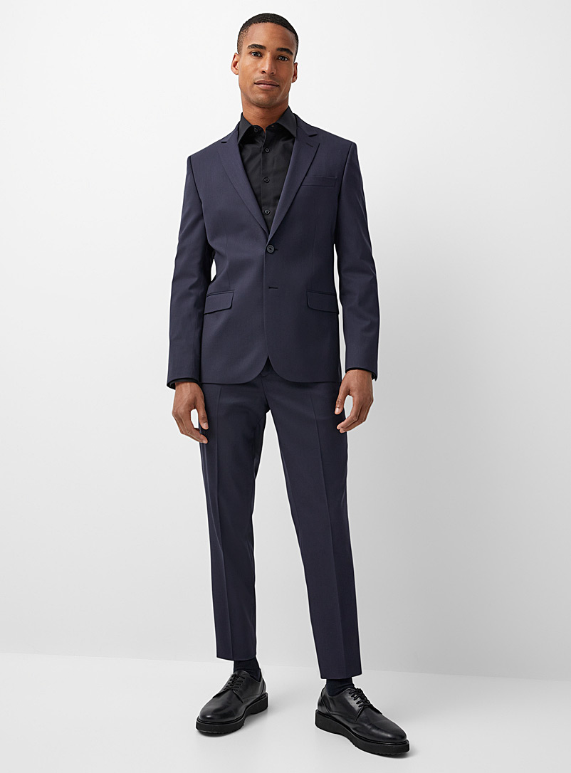 Le 31 Marine Blue Marzotto wool pant Stockholm fit - Slim Innovation collection for men